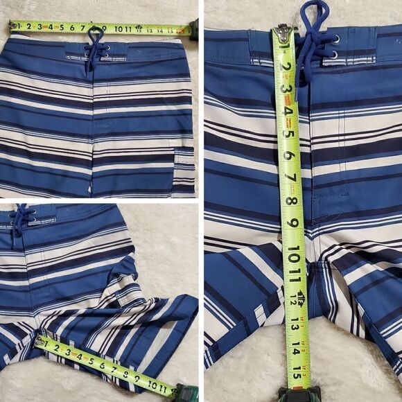 J. by J. Crew Flex Blue Striped Swim Boardshorts, Size 30 - Picture 3 of 8